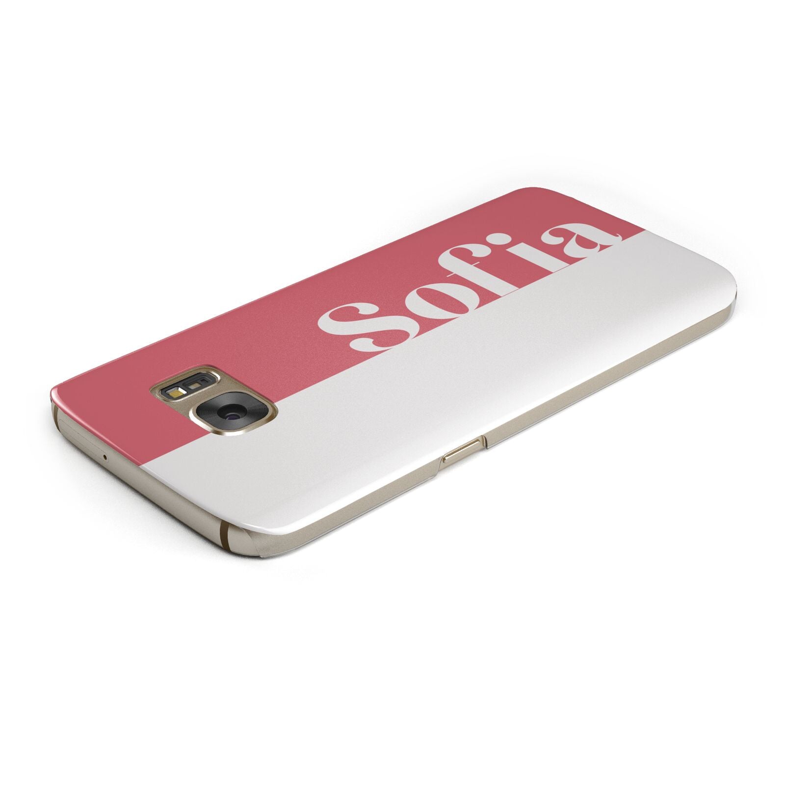 Pink White Personalised Samsung Galaxy Case Top Cutout
