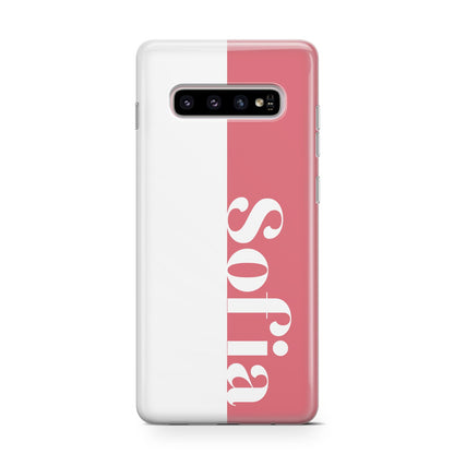 Pink White Personalised Samsung Galaxy S10 Case