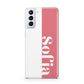Pink White Personalised Samsung S21 Plus Phone Case