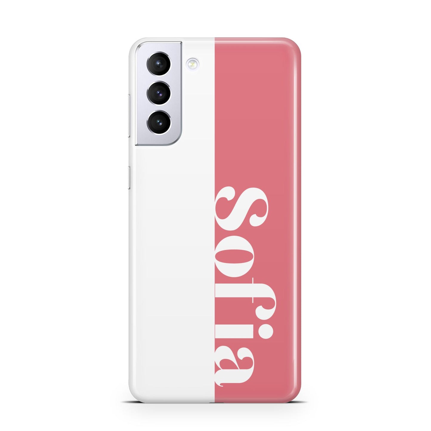 Pink White Personalised Samsung S21 Plus Phone Case