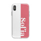 Pink White Personalised iPhone X Bumper Case on Silver iPhone Alternative Image 1