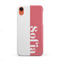 Pink White Personalised iPhone XR 2D Snap on Coral Phone