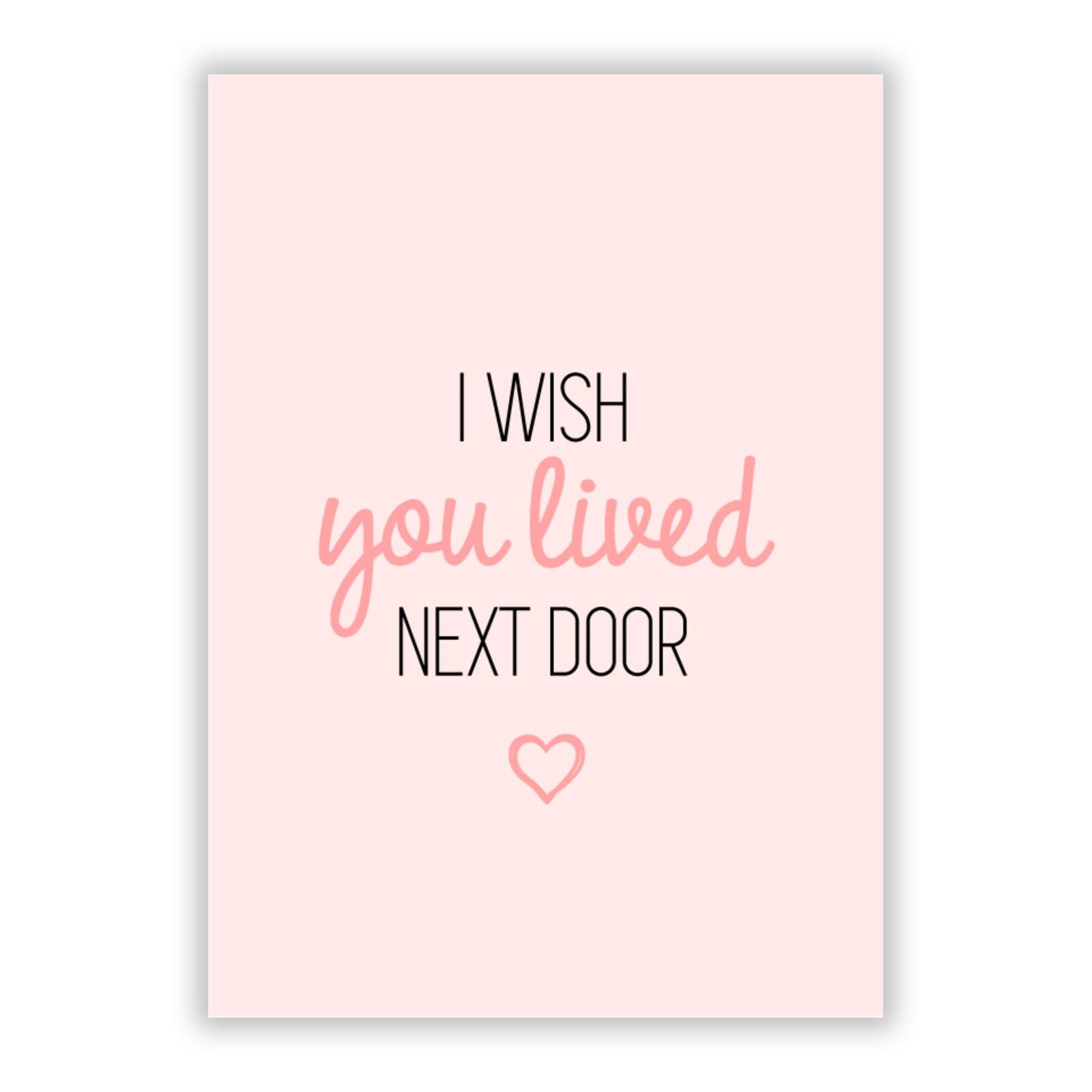 Pink Wish You Were Here A5 Flat Greetings Card