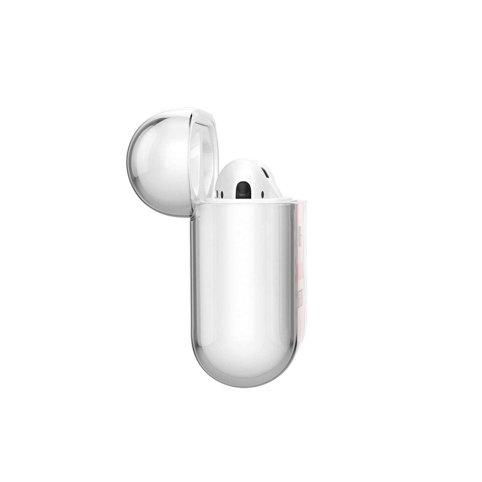 Pink Wish You Were Here AirPods Case Side Angle