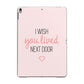 Pink Wish You Were Here Apple iPad Grey Case