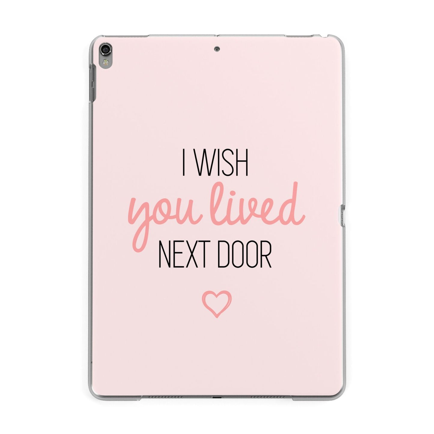 Pink Wish You Were Here Apple iPad Grey Case