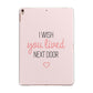 Pink Wish You Were Here Apple iPad Rose Gold Case