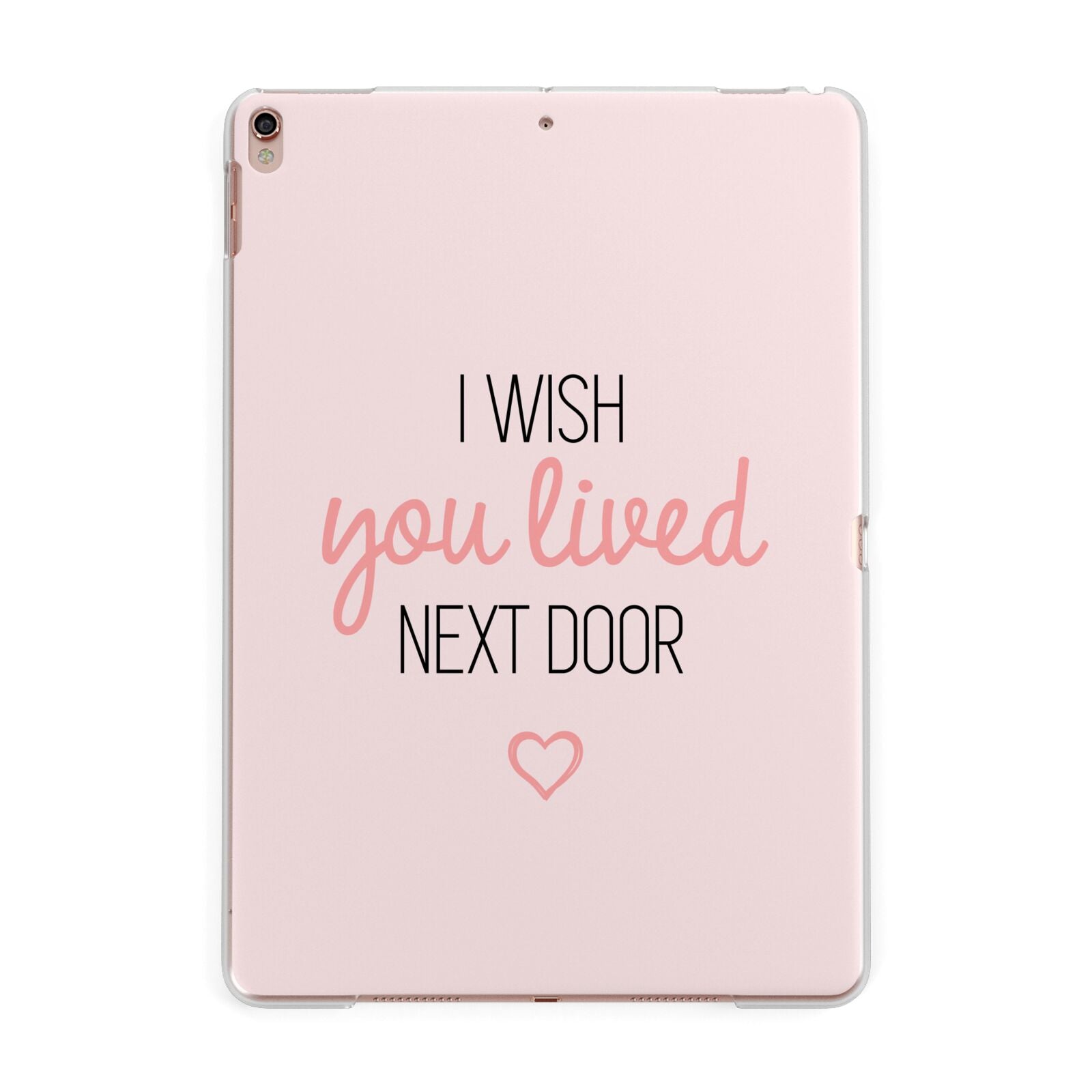Pink Wish You Were Here Apple iPad Rose Gold Case