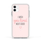 Pink Wish You Were Here Apple iPhone 11 in White with White Impact Case