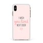 Pink Wish You Were Here Apple iPhone Xs Max Impact Case White Edge on Gold Phone