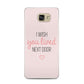 Pink Wish You Were Here Samsung Galaxy A5 2016 Case on gold phone
