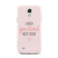 Pink Wish You Were Here Samsung Galaxy S4 Mini Case