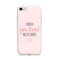Pink Wish You Were Here iPhone 7 Bumper Case on Silver iPhone