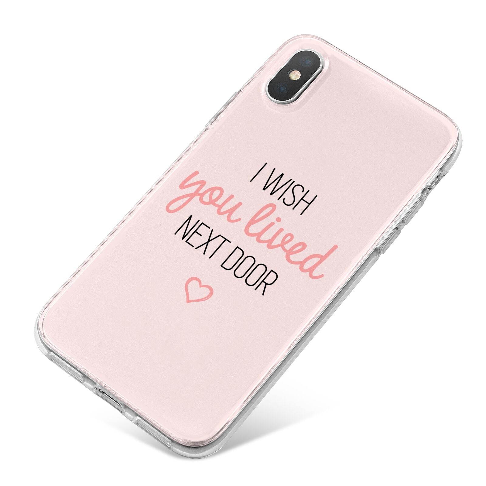 Pink Wish You Were Here iPhone X Bumper Case on Silver iPhone
