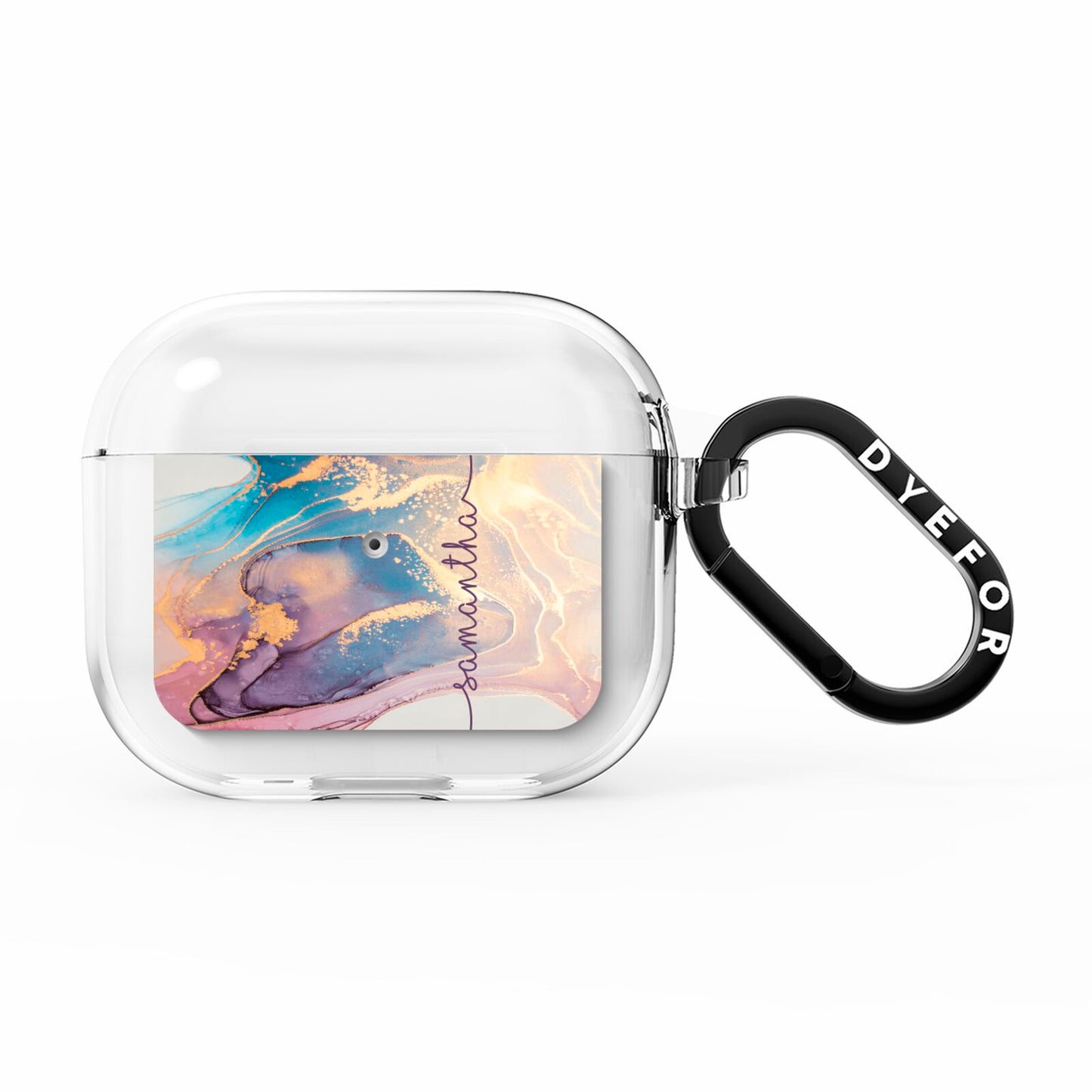 Pink and Blue Marble AirPods Clear Case 3rd Gen