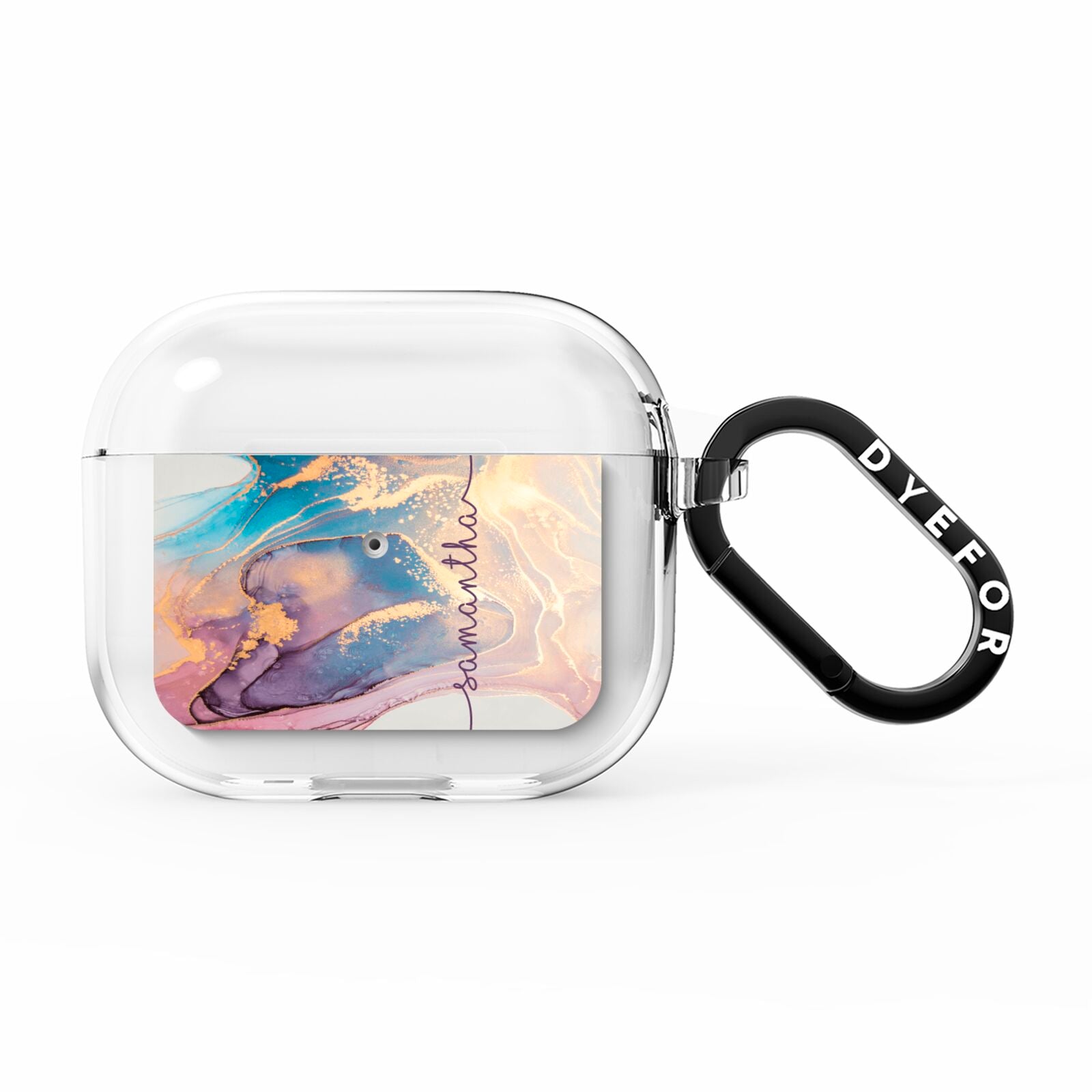 Pink and Blue Marble AirPods Clear Case 3rd Gen