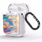 Pink and Blue Marble AirPods Clear Case Side Image