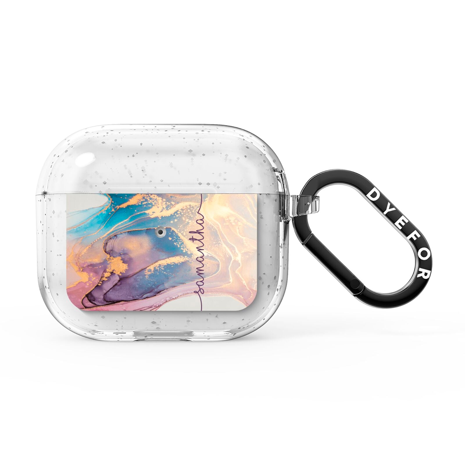 Pink and Blue Marble AirPods Glitter Case 3rd Gen