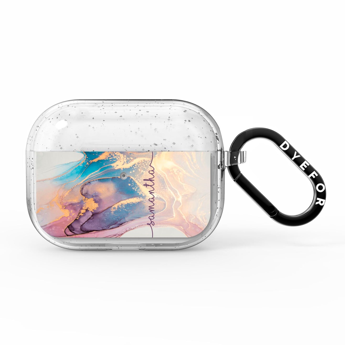 Pink and Blue Marble AirPods Pro Glitter Case