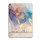 Pink and Blue Marble Apple iPad Grey Case