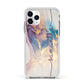 Pink and Blue Marble Apple iPhone 11 Pro in Silver with White Impact Case