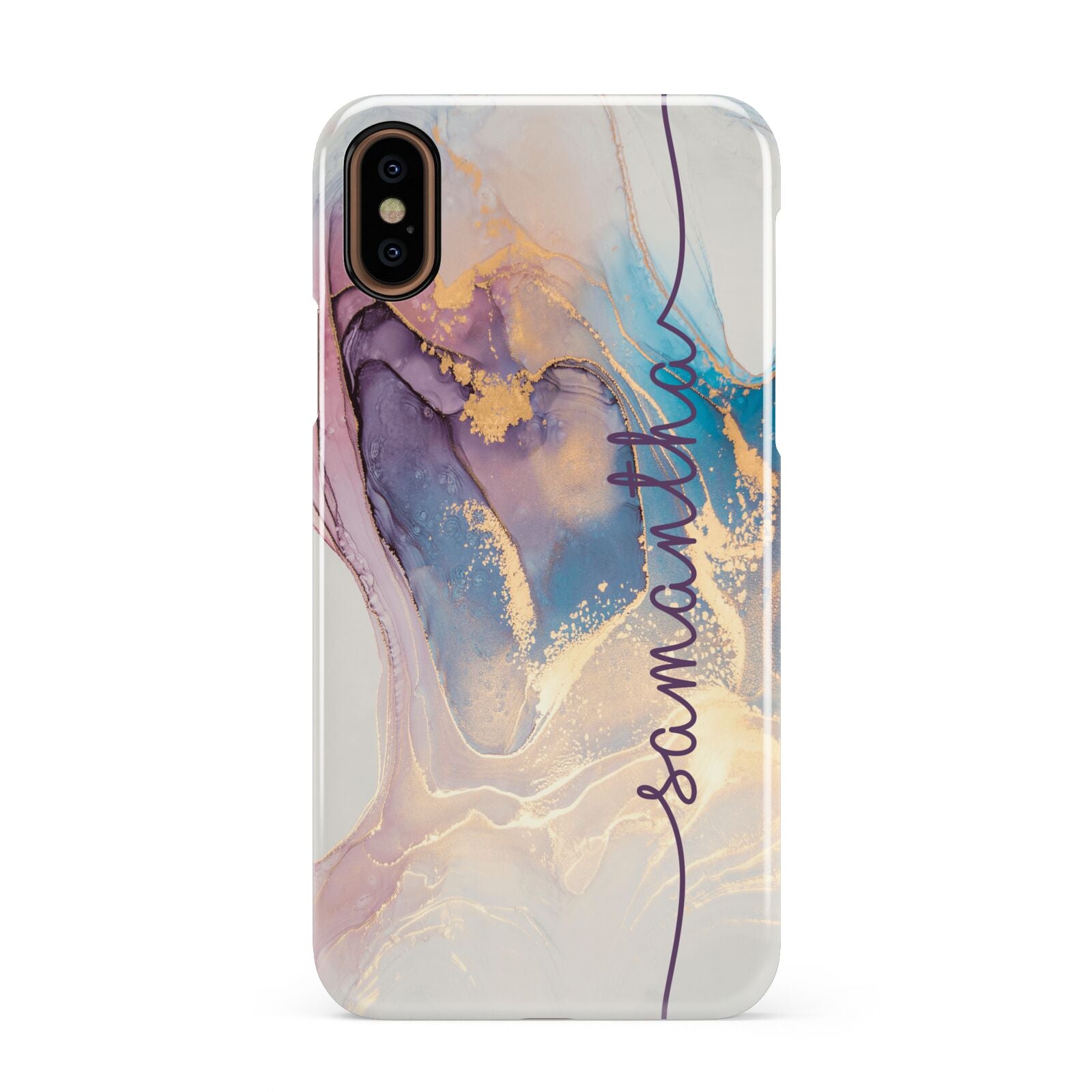 Pink and Blue Marble Apple iPhone XS 3D Snap Case