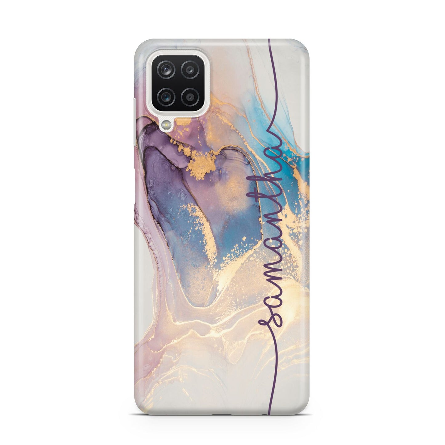 Pink and Blue Marble Samsung A12 Case