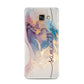 Pink and Blue Marble Samsung Galaxy A3 2016 Case on gold phone