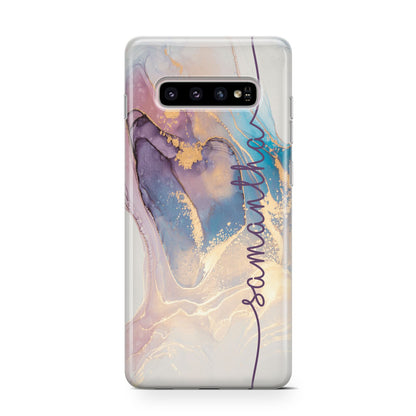 Pink and Blue Marble Samsung Galaxy S10 Case