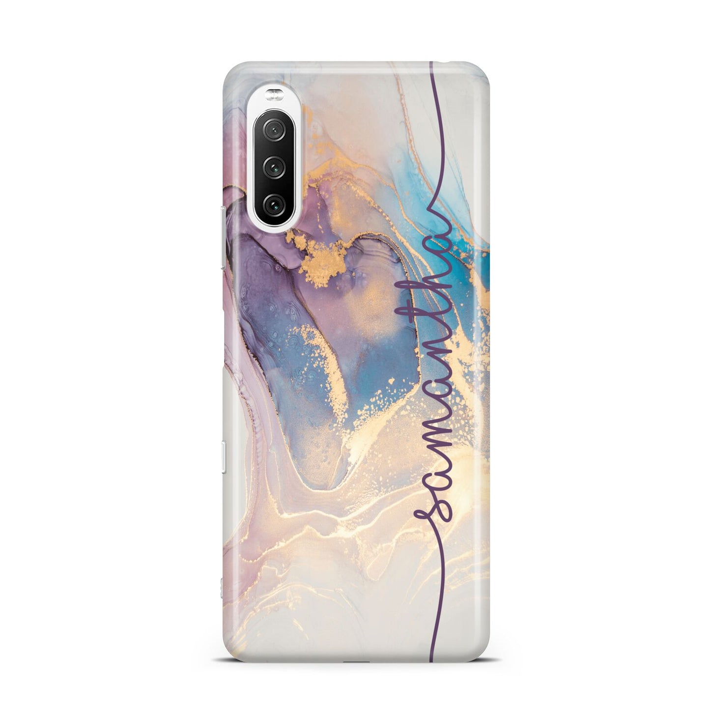 Pink and Blue Marble Sony Xperia 10 III Case