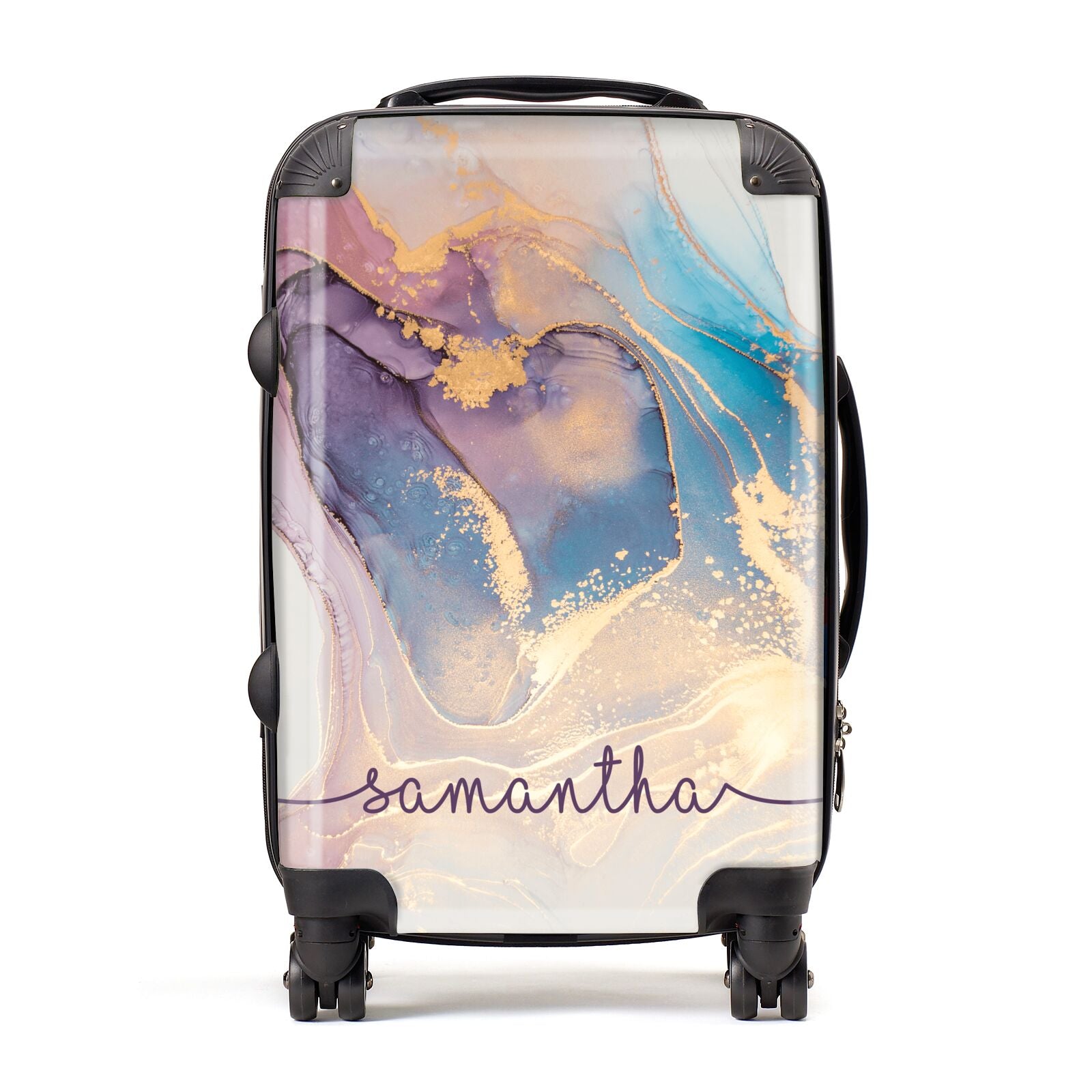 Pink and Blue Marble Suitcase