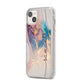 Pink and Blue Marble iPhone 14 Plus Clear Tough Case Starlight Angled Image
