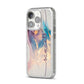 Pink and Blue Marble iPhone 14 Pro Glitter Tough Case Silver Angled Image