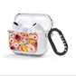 Pink and Mustard Floral AirPods Clear Case 3rd Gen Side Image