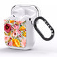 Pink and Mustard Floral AirPods Clear Case Side Image