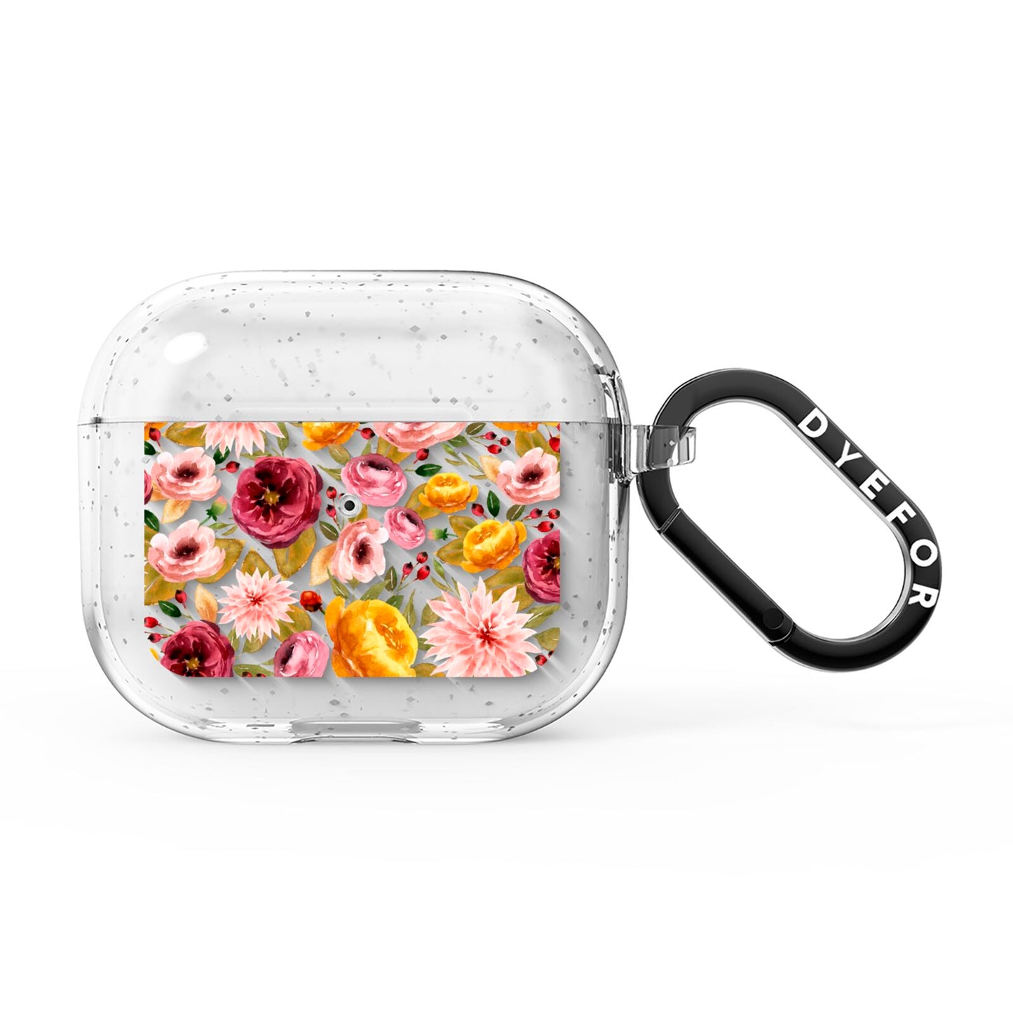 Pink and Mustard Floral AirPods Glitter Case 3rd Gen