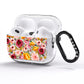 Pink and Mustard Floral AirPods Pro Glitter Case Side Image