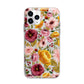 Pink and Mustard Floral Apple iPhone 11 Pro in Silver with Bumper Case