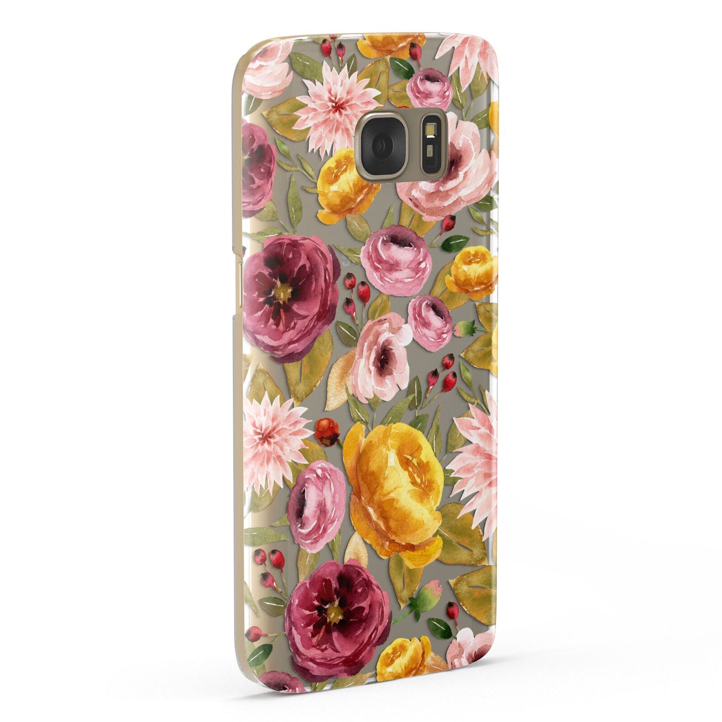 Pink and Mustard Floral Samsung Galaxy Case Fourty Five Degrees