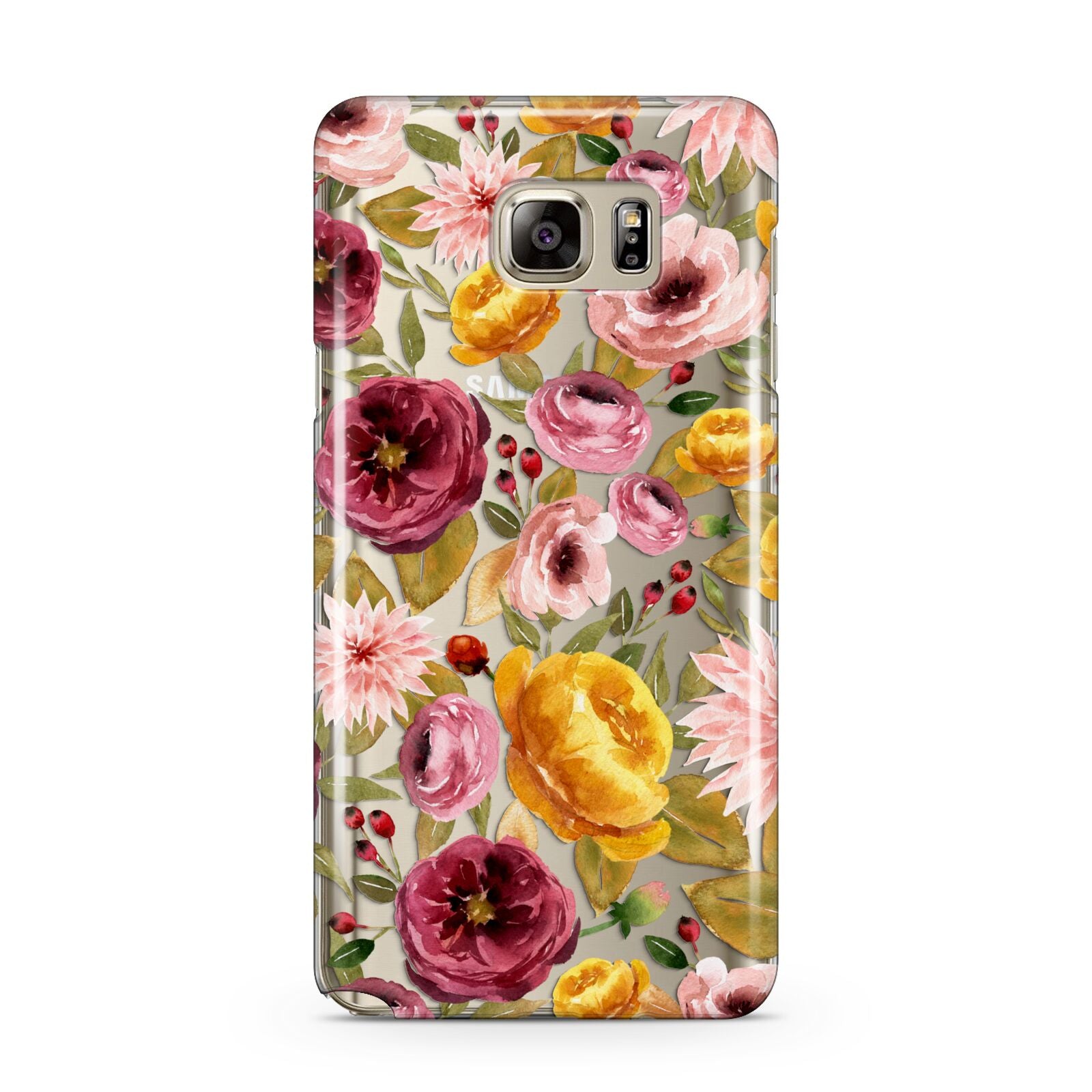Pink and Mustard Floral Samsung Galaxy Note 5 Case