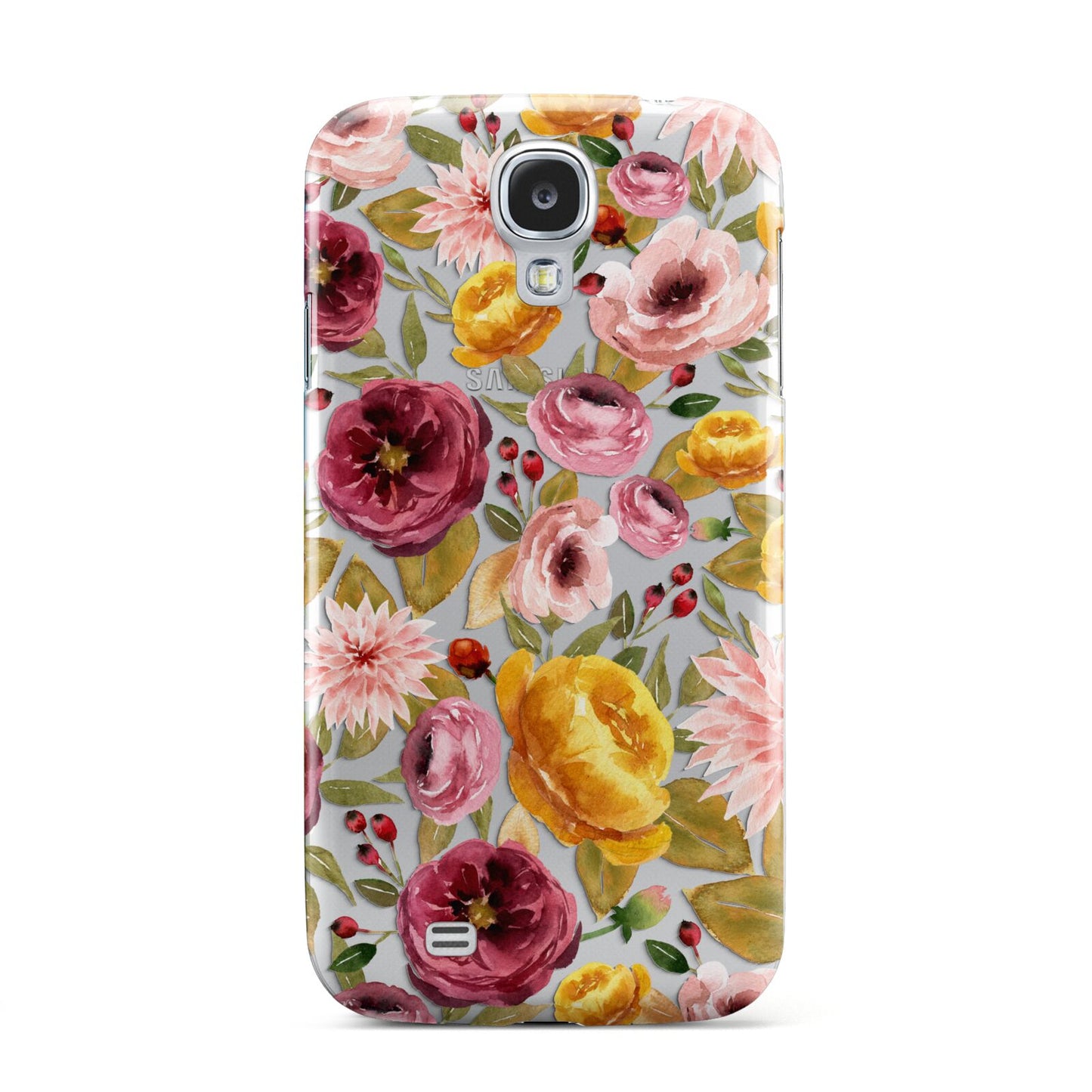 Pink and Mustard Floral Samsung Galaxy S4 Case