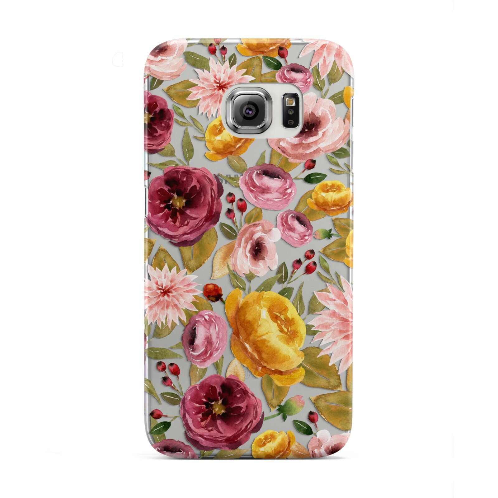 Pink and Mustard Floral Samsung Galaxy S6 Edge Case