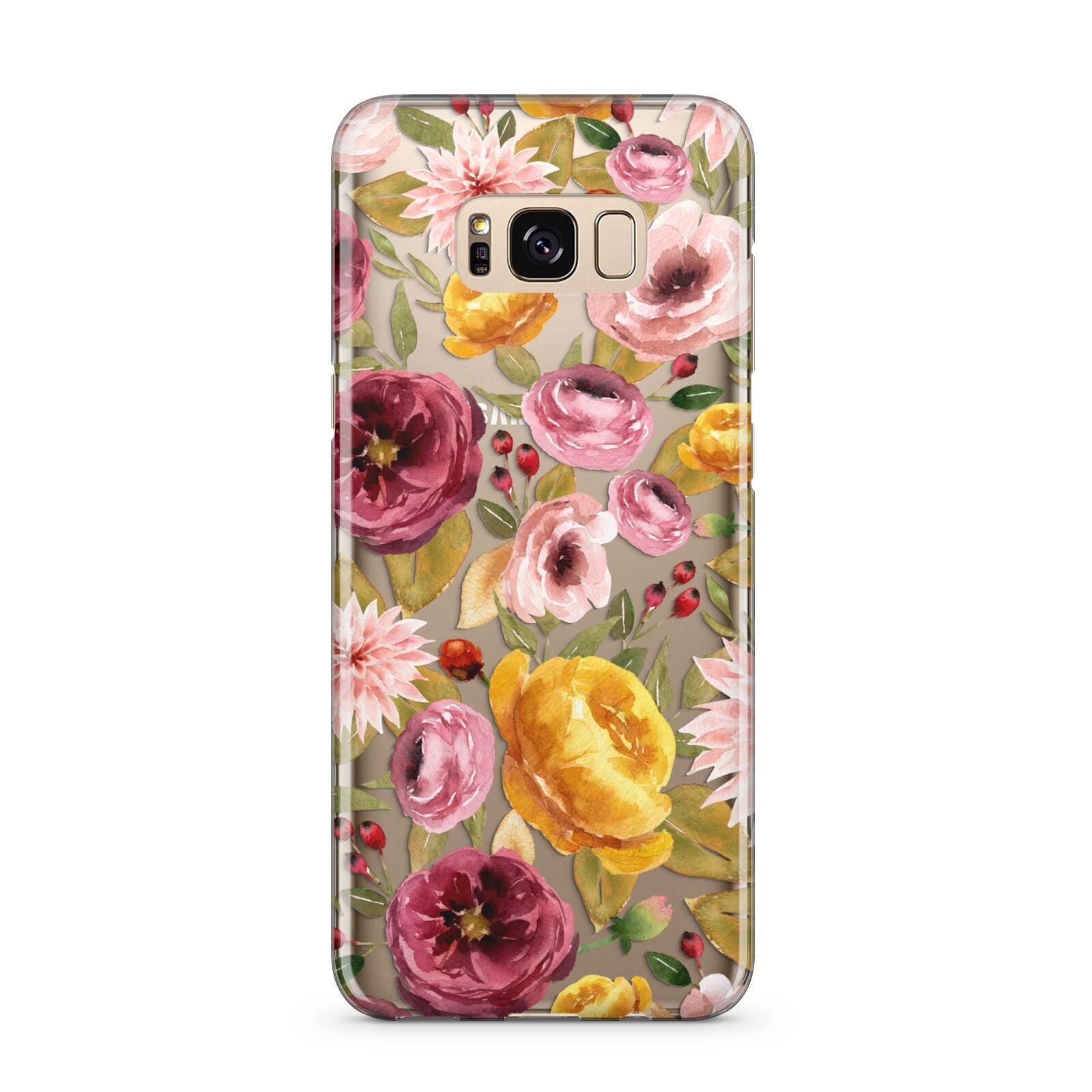 Pink and Mustard Floral Samsung Galaxy S8 Plus Case