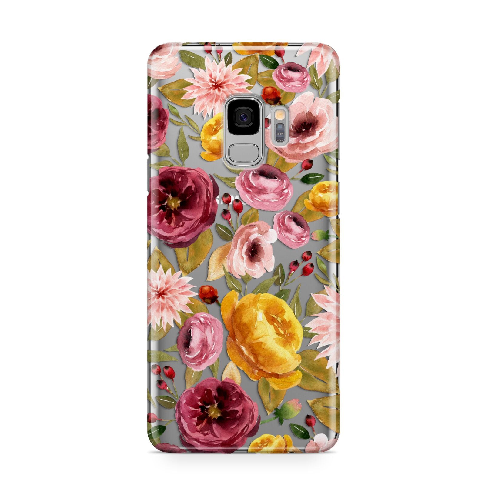 Pink and Mustard Floral Samsung Galaxy S9 Case