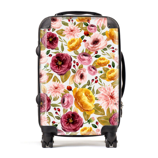 Pink and Mustard Floral Suitcase