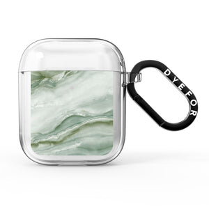 Pistachio Green Marble AirPods Case