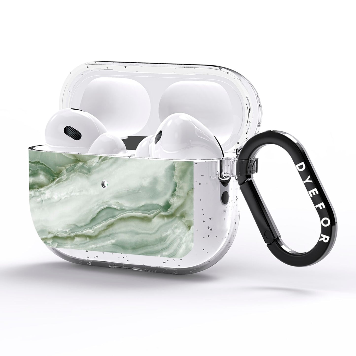 Pistachio Green Marble AirPods Pro Glitter Case Side Image