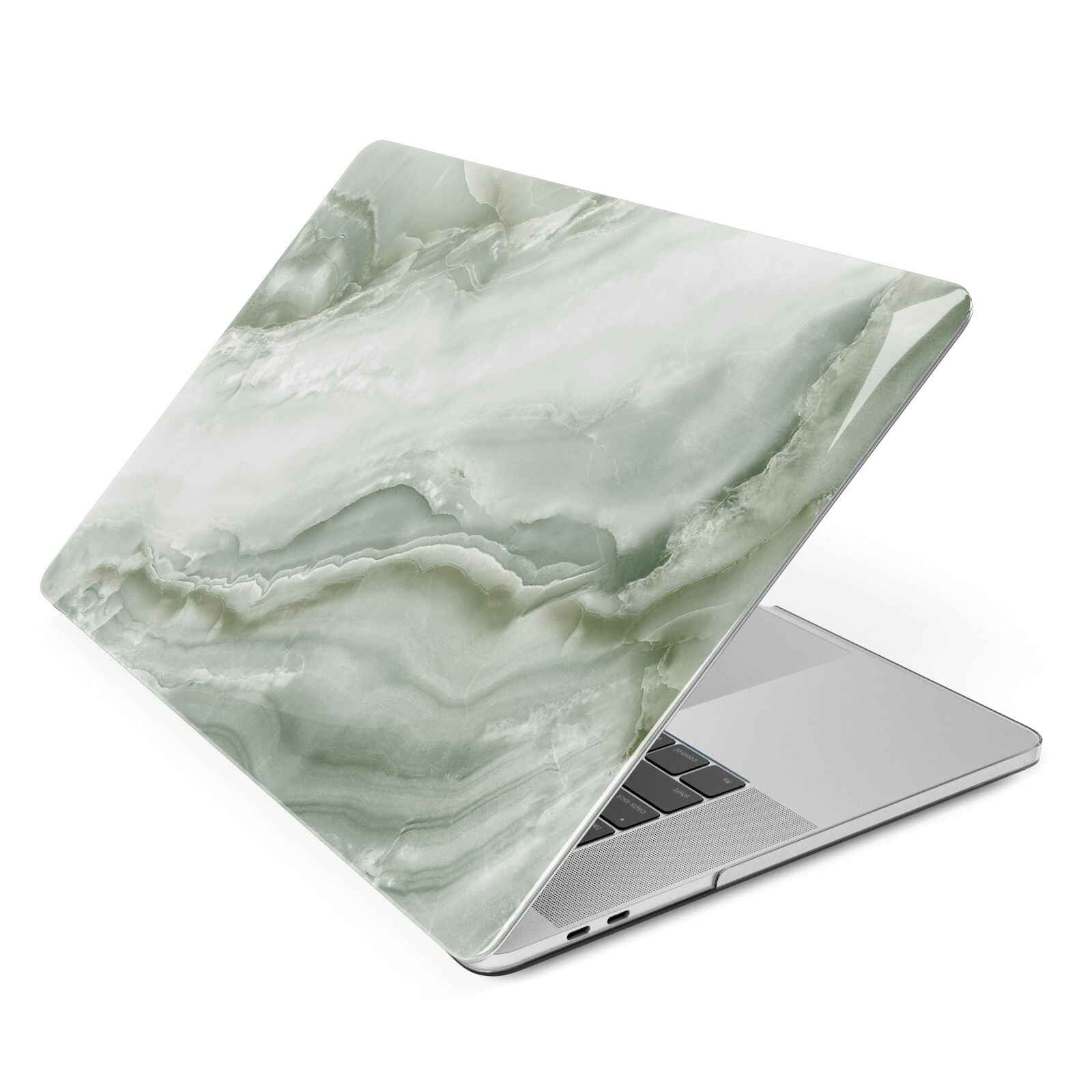 Pistachio Green Marble Apple MacBook Case Side View