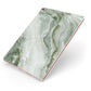 Pistachio Green Marble Apple iPad Case on Rose Gold iPad Side View