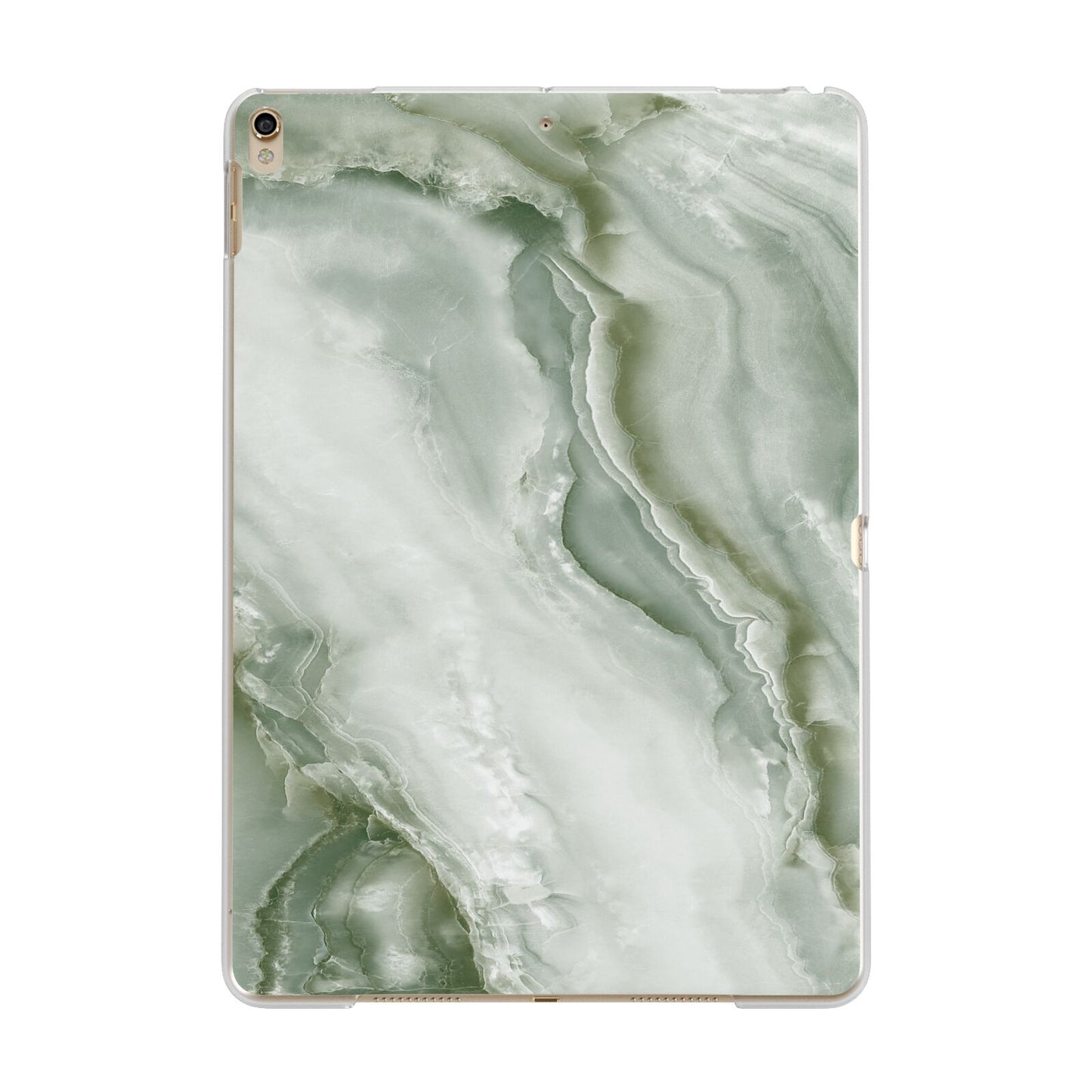 Pistachio Green Marble Apple iPad Gold Case